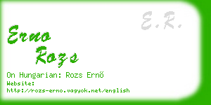 erno rozs business card