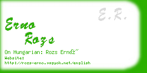 erno rozs business card